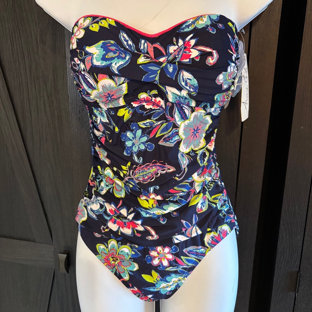 Anne Cole ESTILO - ONE PIECE TWIST FRONT SHIRRED SWIMSUIT - NWT